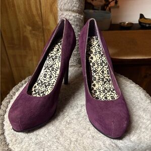 Chic Purple Suede Women's Heels